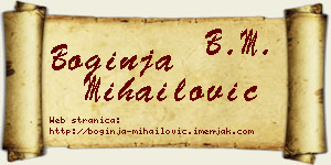 Boginja Mihailović vizit kartica